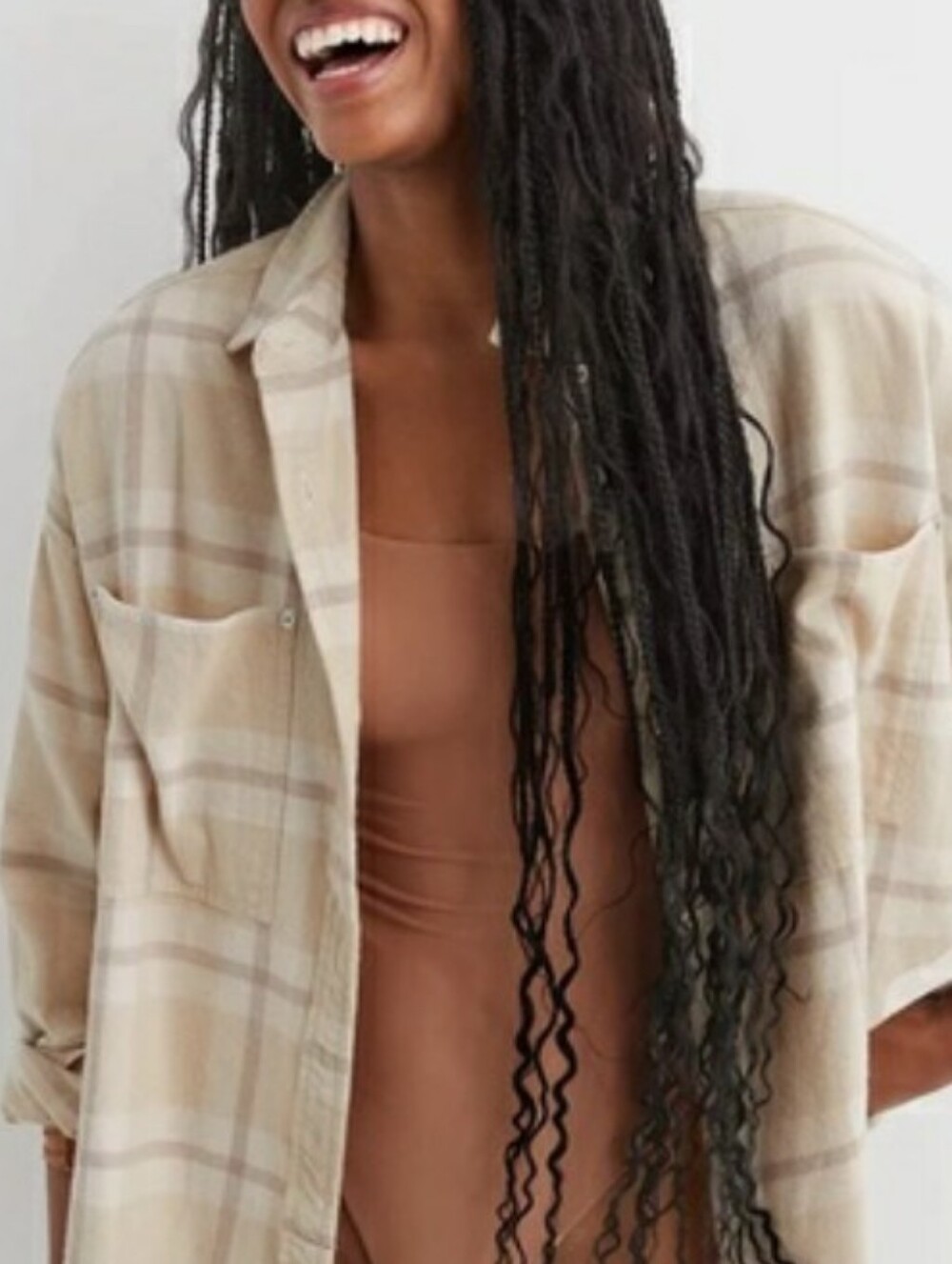 New Aerie Anytime Fave Flannel Oversized Shirt Large